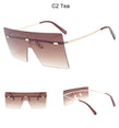 Oversized Brown Luxury Brand Rimless glasses