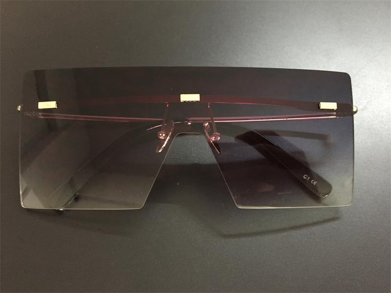 Oversized Brown Luxury Brand Rimless glasses