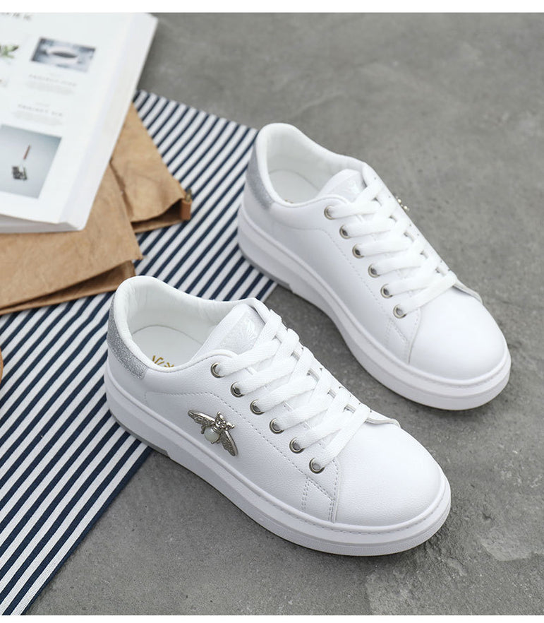 Fashion Breathable PU Leather Women Sneakers