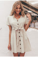 Simplee Vintage button women dress