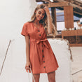 Simplee Vintage button women dress