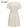 Simplee Vintage button women dress