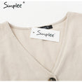 Simplee Vintage button women dress