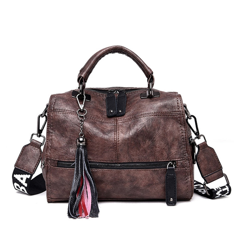 Vintage Leather Tassel Luxury Handbag