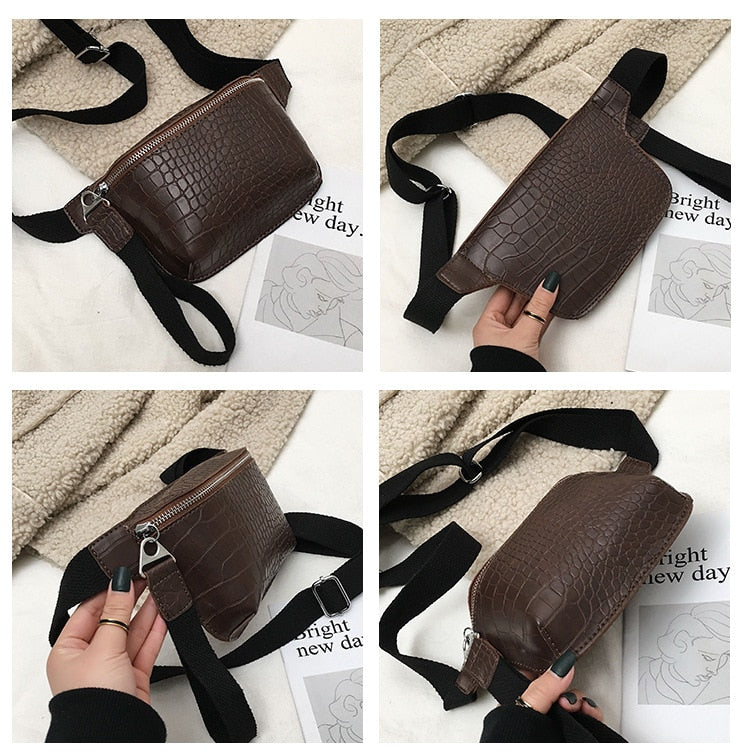 Cute crocodile messenger chest Women bag