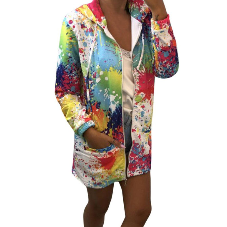 Outerwear Coats Fashion Tie dyeing Print