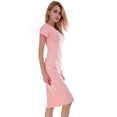 Spring Party Dress Fashion Solid O-Neck