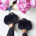 Fluffy Real FOX Fur Slides