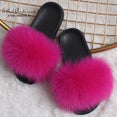 Fluffy Real FOX Fur Slides