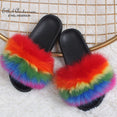 Fluffy Real FOX Fur Slides