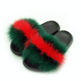 Real Fox Fur Slides Women Non-slip Slippers