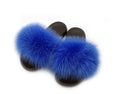 Real Fox Fur Slides Women Non-slip Slippers