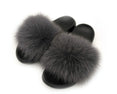 Real Fox Fur Slides Women Non-slip Slippers