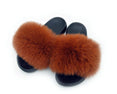 Real Fox Fur Slides Women Non-slip Slippers