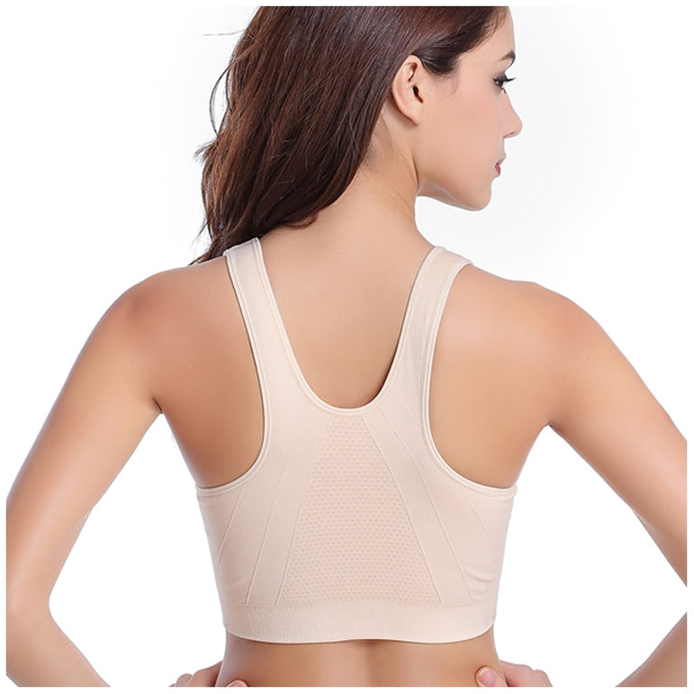 Zipper Push Up Sports Bras