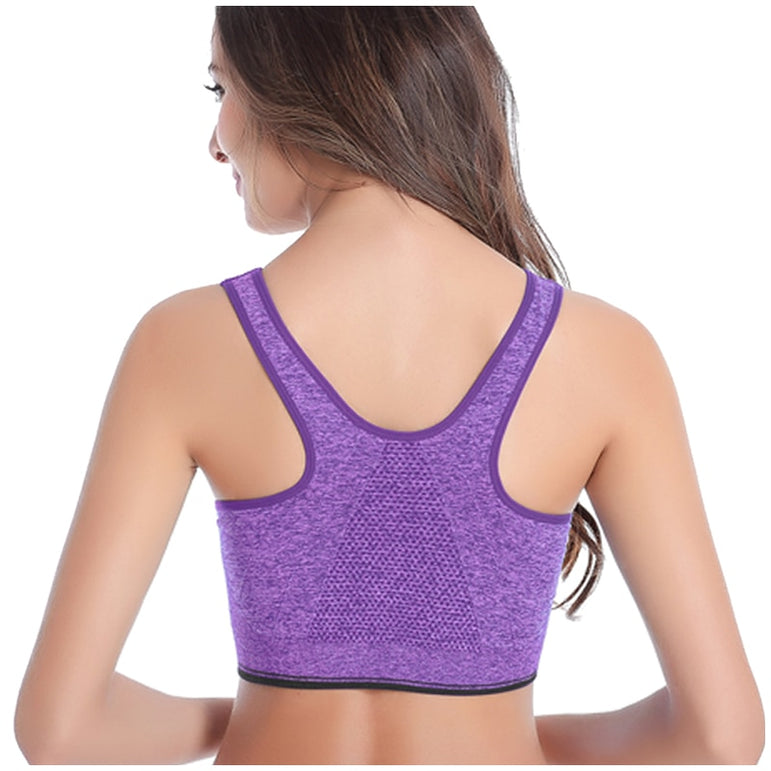 Zipper Push Up Sports Bras