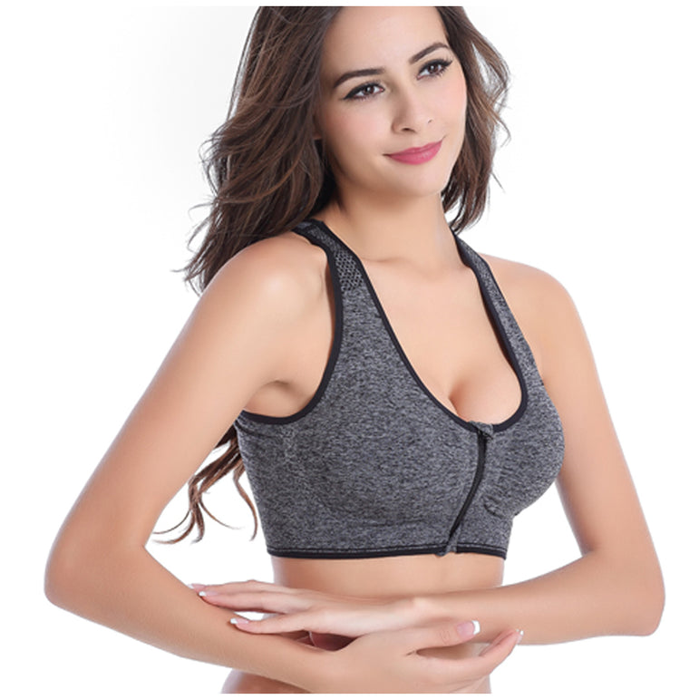 Zipper Push Up Sports Bras