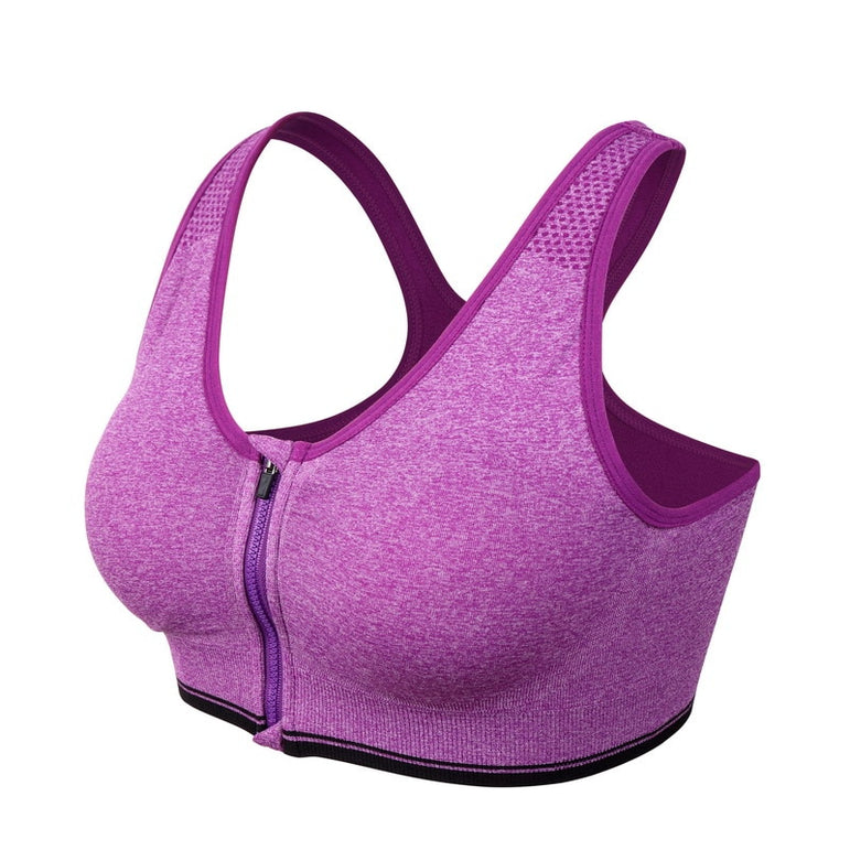 Zipper Push Up Sports Bras