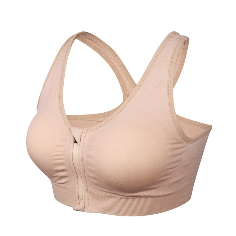 Zipper Push Up Sports Bras