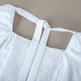 Square Collar White Tunic Women Blouse