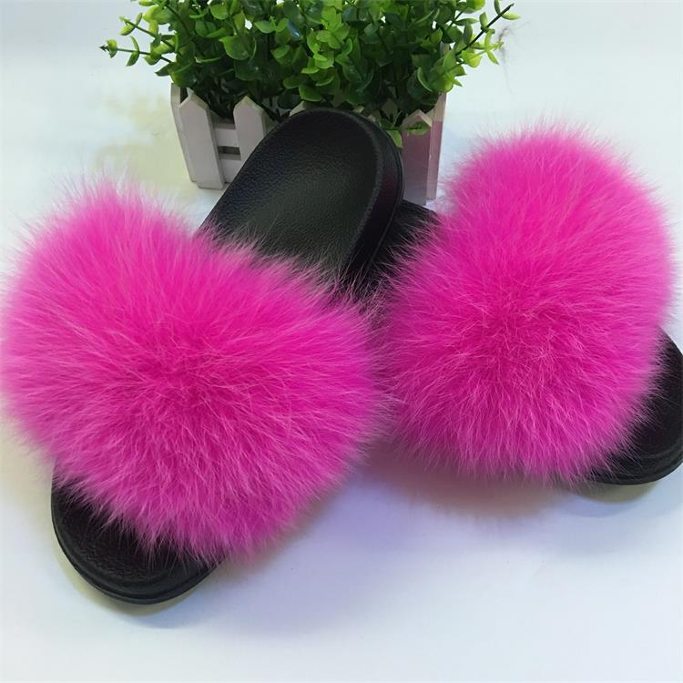 Cute Plush Fox Hair Fluffy Slippers