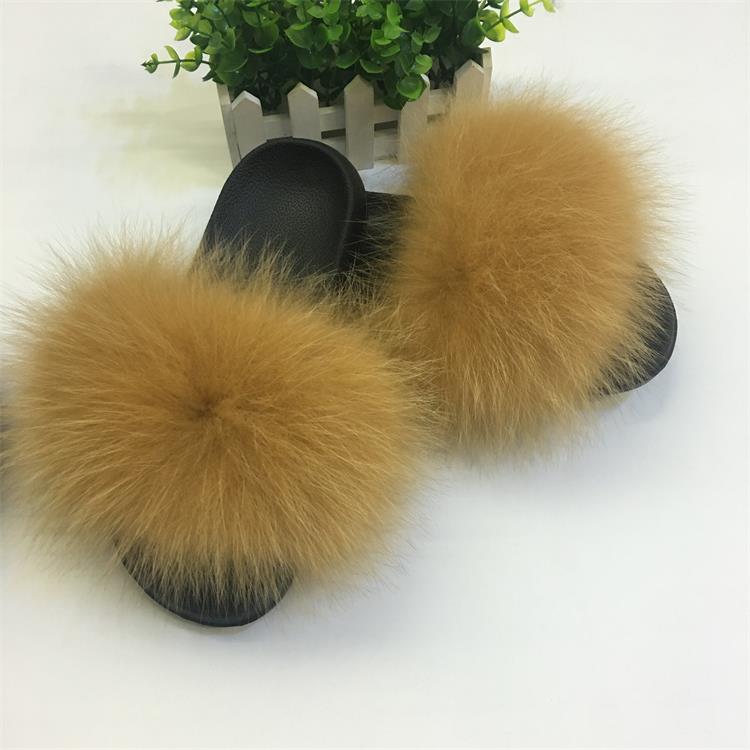 Cute Plush Fox Hair Fluffy Slippers