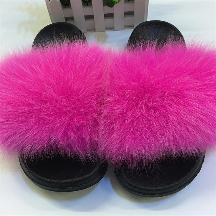 Cute Plush Fox Hair Fluffy Slippers