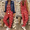 Flower Print  Loose Jumpsuits Rompers