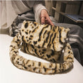 Faux Fur Shoulder Leopard Handbag