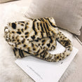 Faux Fur Shoulder Leopard Handbag