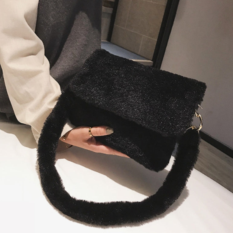 Faux Fur Shoulder Leopard Handbag