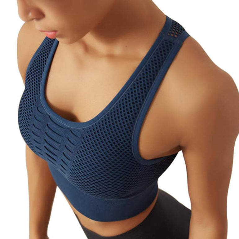 Bra Sexy Mesh Sports Top Push Up