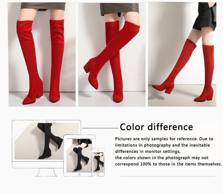 Over Knee High Elastic Fabric Women Boots