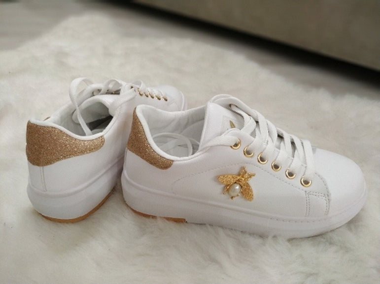 Fashion Breathable PU Leather Women Sneakers