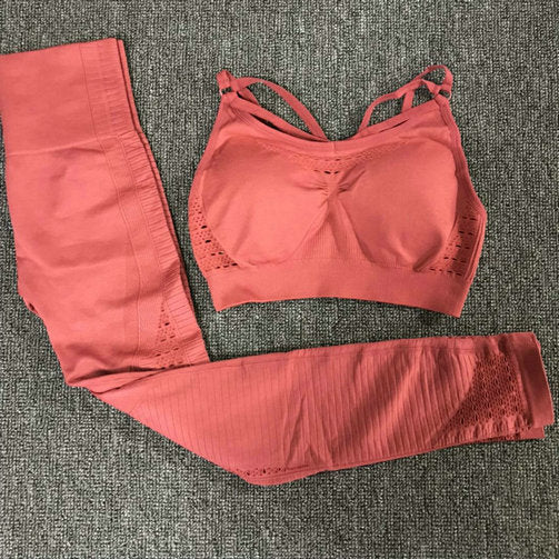 2PCS Sexy Sports Suits Seamless Yoga Set