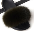 Flat Genuine Fox Fur Slippers