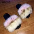 Fox Fur Slides Female Indoor Flip Flops