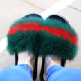 Fox Fur Slides Female Indoor Flip Flops