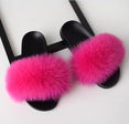 Summer Ladies Colorful Fox Fur Fluffy Slippers