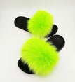 Summer Ladies Colorful Fox Fur Fluffy Slippers