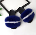 Summer Ladies Colorful Fox Fur Fluffy Slippers