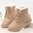 Women Snow Flat Lace Up Winter Ankle Boots