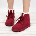 Women Snow Flat Lace Up Winter Ankle Boots