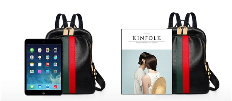 Luxury Famous Women PU Leather Backpack