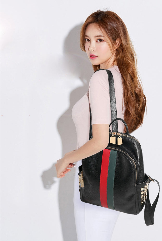 Luxury Famous Women PU Leather Backpack