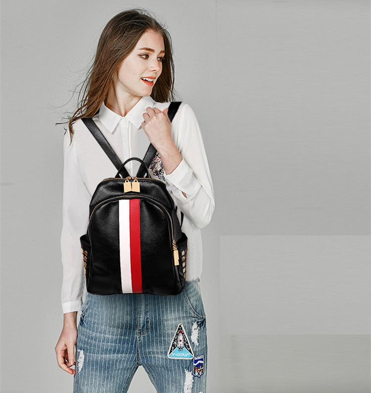 Luxury Famous Women PU Leather Backpack