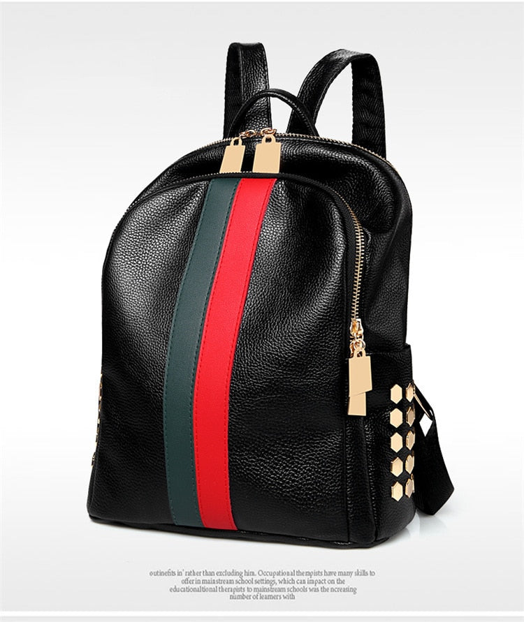 Luxury Famous Women PU Leather Backpack