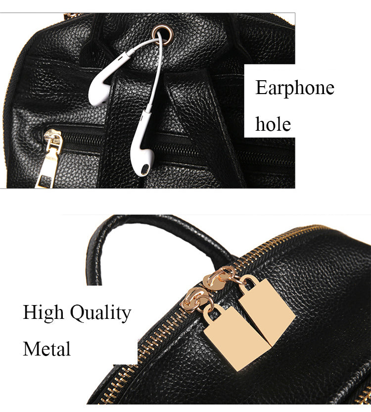 Luxury Famous Women PU Leather Backpack