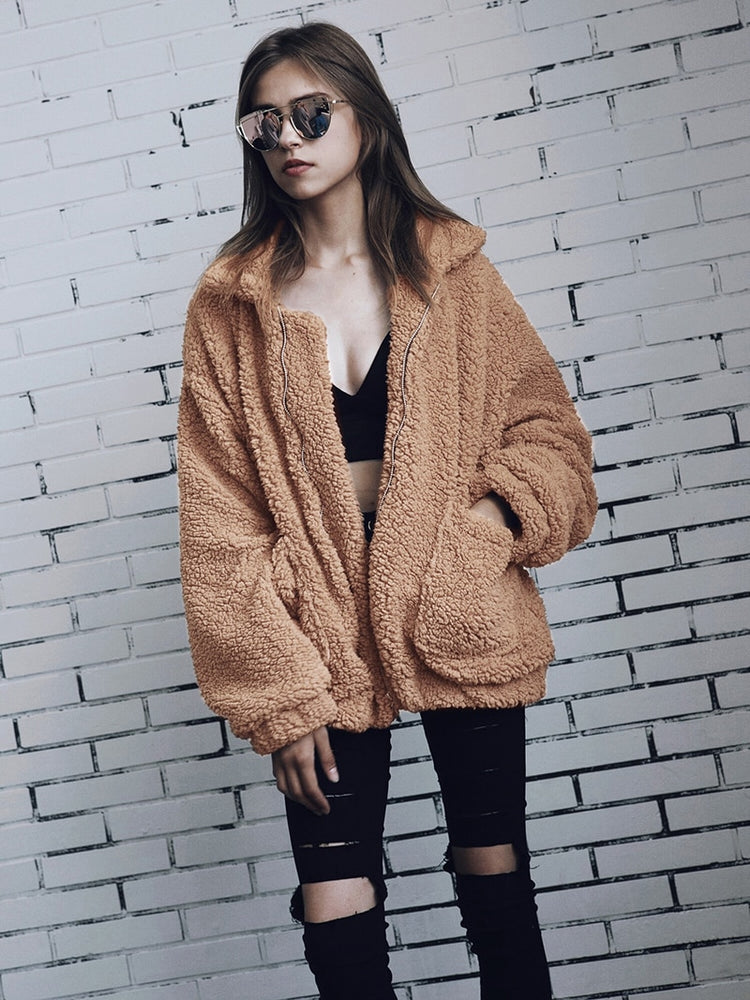 Fur Autumn winter jacket female coat