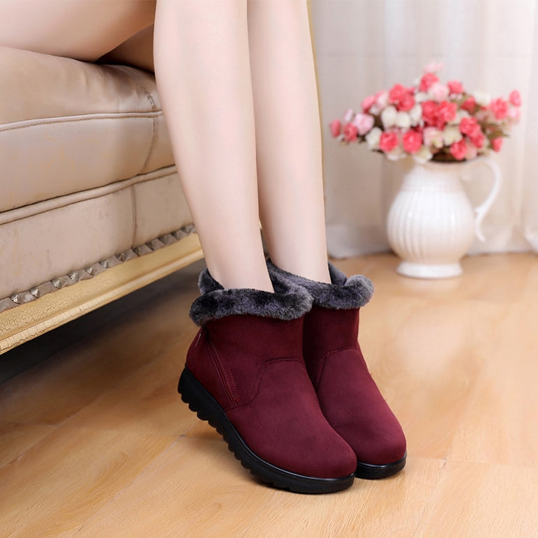 Short Fur Plush Winter Ankle Boot